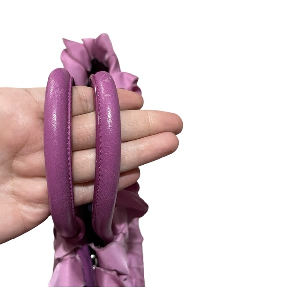 PRADA Tessuto Ruffled Leather Pink Tote Bag - Picture 15 of 15